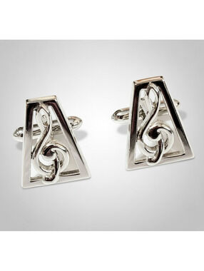 Vintage Swank Cuff Links Music Silver-tone 1" Cufflinks Mens Jewelry cl-